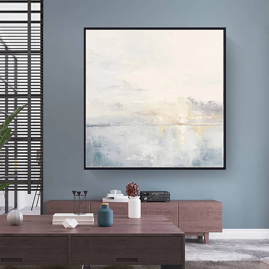 Coastal Hand-painted Evening Cloud Painting Abstract Canvas Wall Art Z2SD2
